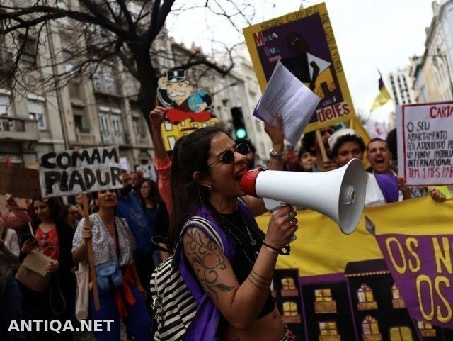 Португалияликлар арзон уй-жой талаб қилиб митинг уюштирмоқда